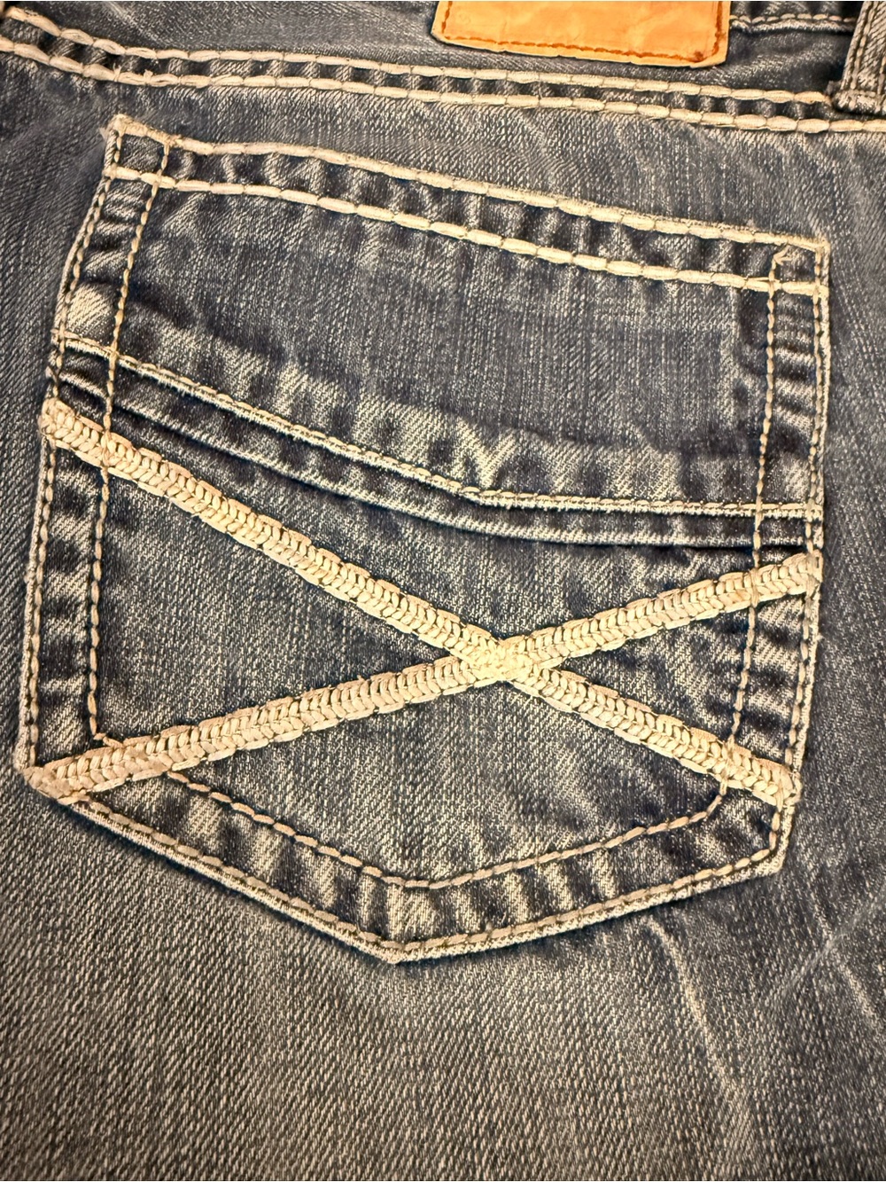 Stetson 1312 Modern Straight Leg Western Jeans Men’s 35x32 Light Wash Boot Cut